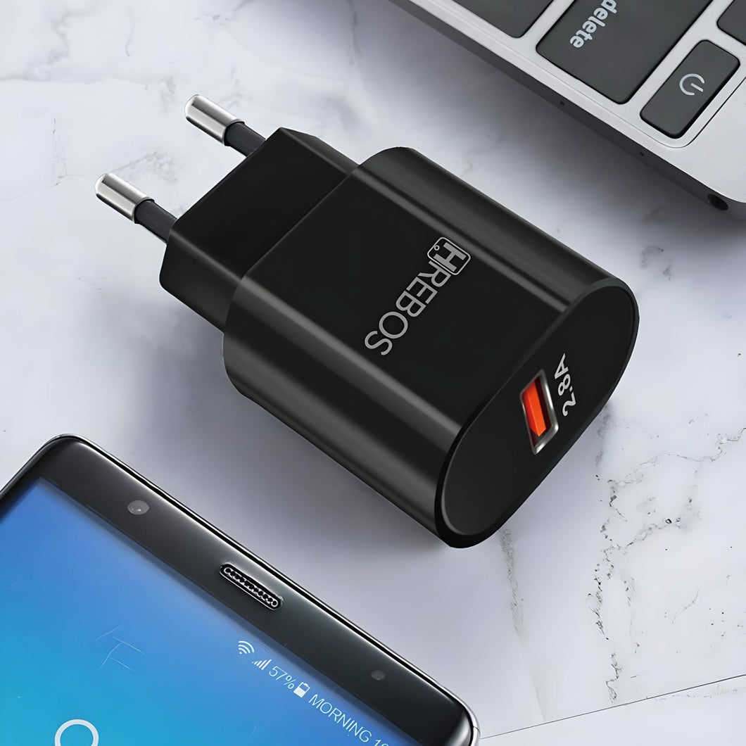 Fonte de Carregamento Turbo 14W Hrebos – Compacta, Potente e Segura